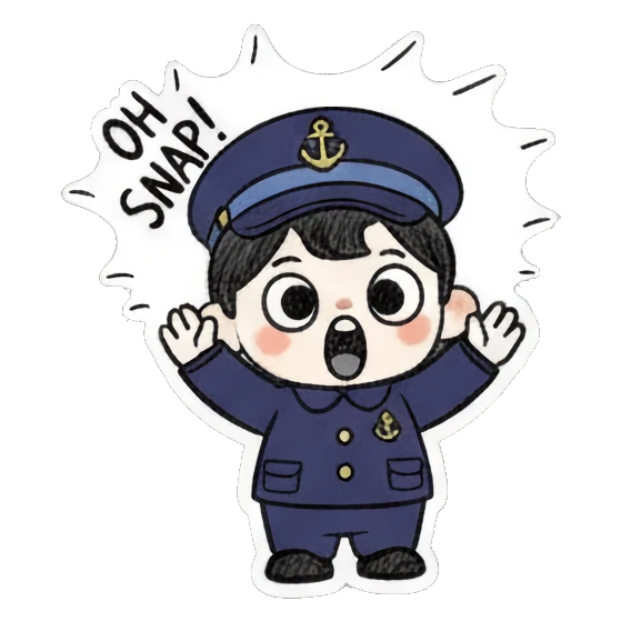 惊讶水手喊Oh Snap Little Sailor's Daily Fun sticker for expressive chats and social replies.