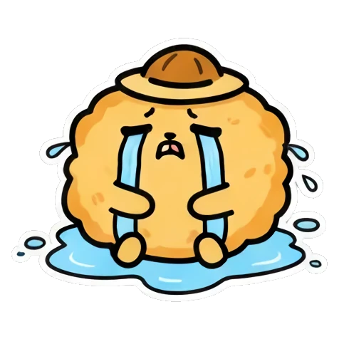 Crying profusely with tears Fluffy Hat Creature Stickers sticker for expressive chats and social replies.