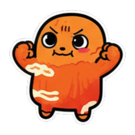 握拳加油鼓舞士气 Orange Blob Expressive Stickers sticker for expressive chats and social replies.