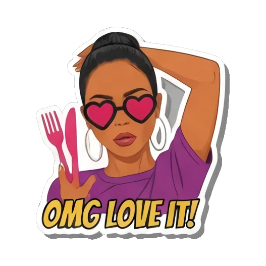 派对女孩庆祝 Trendy Girl's Pop Art Moods sticker for expressive chats and social replies.