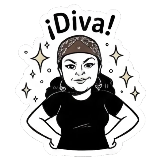 Girl with bandana hands on hips, diva Bandana Girl Daily Vibes sticker for expressive chats and social replies.
