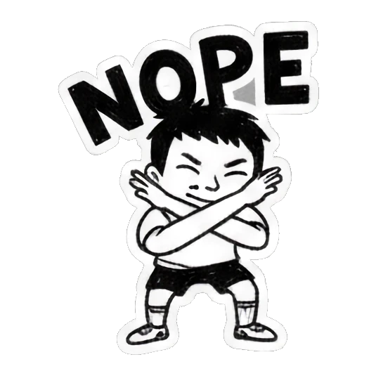 男孩交叉手拒绝 Soccer Boy's Daily Play sticker for expressive chats and social replies.