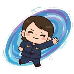 警官双手点赞。 Little Officer's Daily Express sticker for expressive chats and social replies.