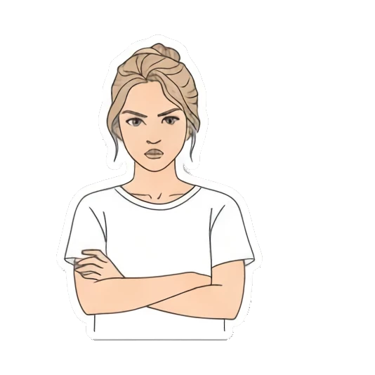 少女叉腰表示不 Girl's Daily Reactions sticker for expressive chats and social replies.