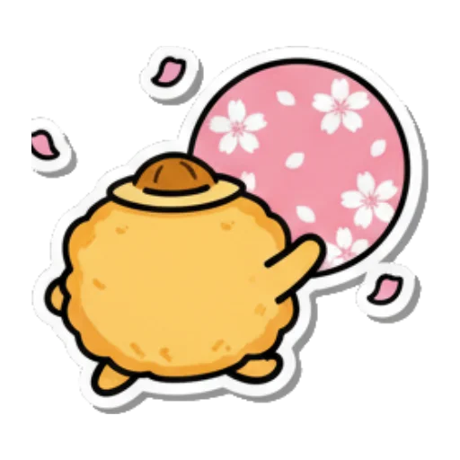 躺着看樱花飘落 Cute Rice Ball Emotions sticker for expressive chats and social replies.