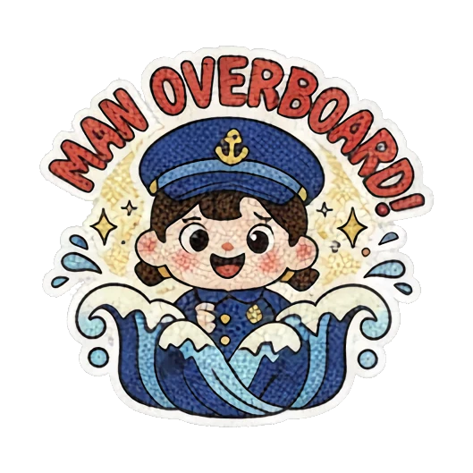 平静海面，水手放松 Little Sailor's Nautical Adventures sticker for expressive chats and social replies.
