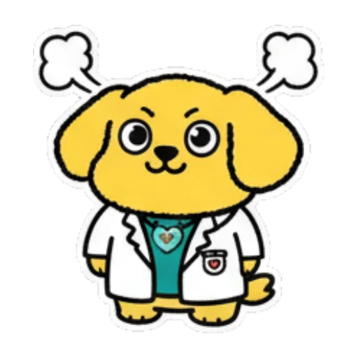 Sleeping dog blowing bubble gum. Doctor Dog's Daily Life sticker for expressive chats and social replies.
