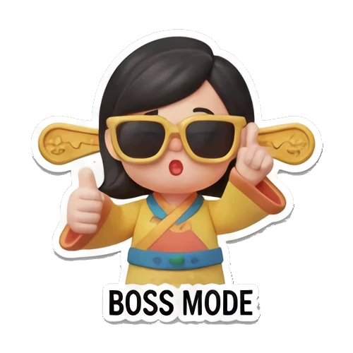 戴墨镜耍帅的职场模式 Fortune Princess Daily Life sticker for expressive chats and social replies.