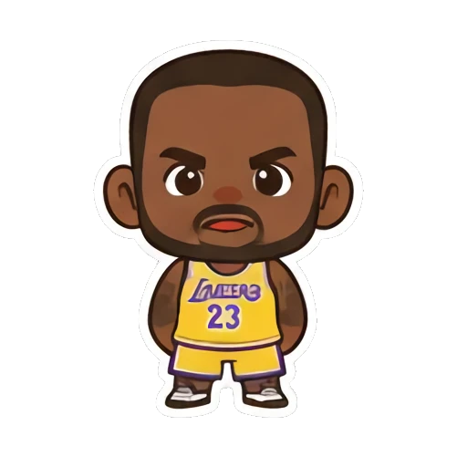 Chibi athlete looking surprised with wide eyes King of the Court sticker for expressive chats and social replies.