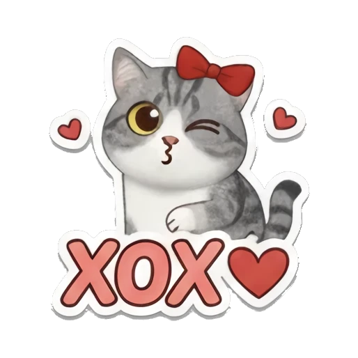 亲吻猫咪比心XOX Kitty's Festive Feelings sticker for expressive chats and social replies.