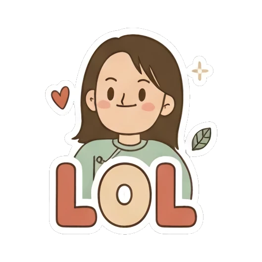Laughing girl saying LOL Playful Girl Daily Expressions sticker for expressive chats and social replies.