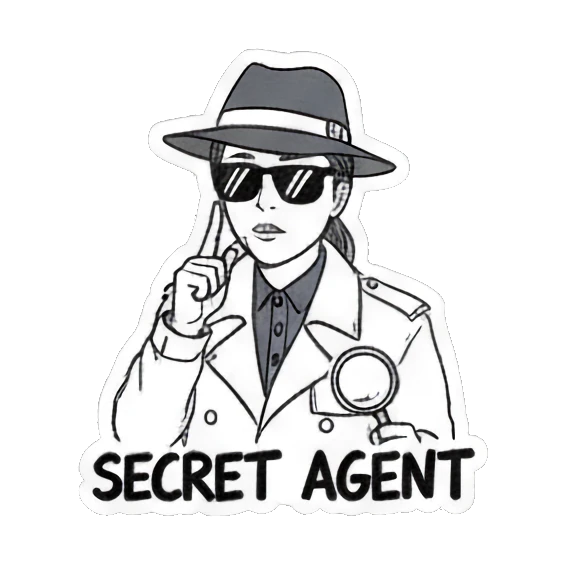 沉默尴尬场景 Quirky Agent's Daily Reactions sticker for expressive chats and social replies.