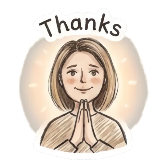 Girl with hands together in a thankful prayer pose Sketchy Girl Daily Vibes sticker for expressive chats and social replies.