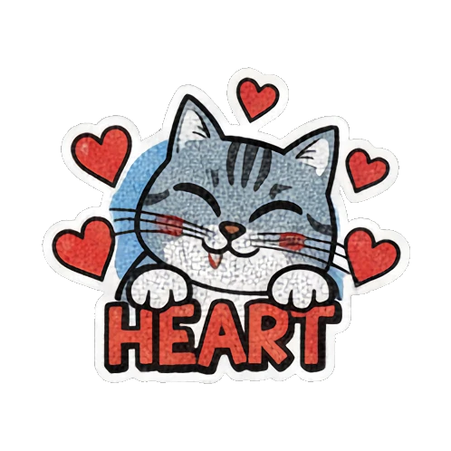 灰猫鼓掌喝彩 Vintage Comic Cat Expressions sticker for expressive chats and social replies.