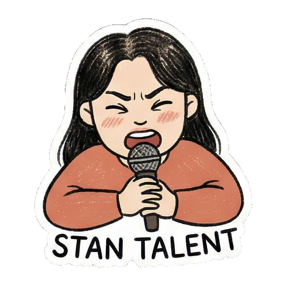 唱歌女孩STAN TALENT Fandom Girl's Daily Vibes sticker for expressive chats and social replies.