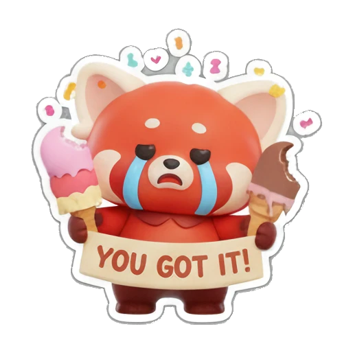 Red panda holding a heart Red Panda Daily Vibes sticker for expressive chats and social replies.