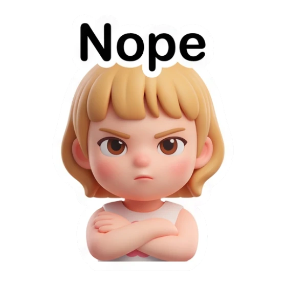 Blonde girl looking annoyed with arms crossed Blonde Girl Daily Vibes sticker for expressive chats and social replies.