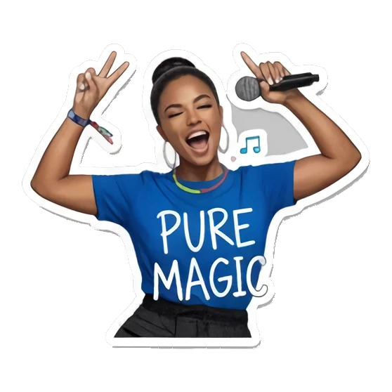 女孩表示惊讶 Vibrant Festival Girl sticker for expressive chats and social replies.