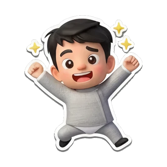 小男孩开心跳跃 Little Boy Daily Adventures sticker for expressive chats and social replies.