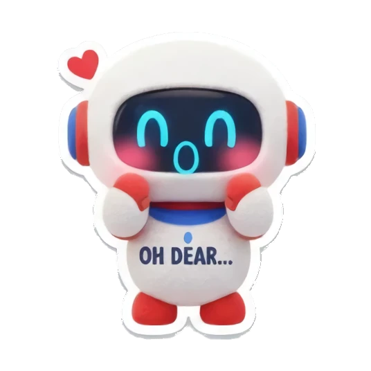 Shy robot feeling bashful Mini Bot Emotions sticker for expressive chats and social replies.