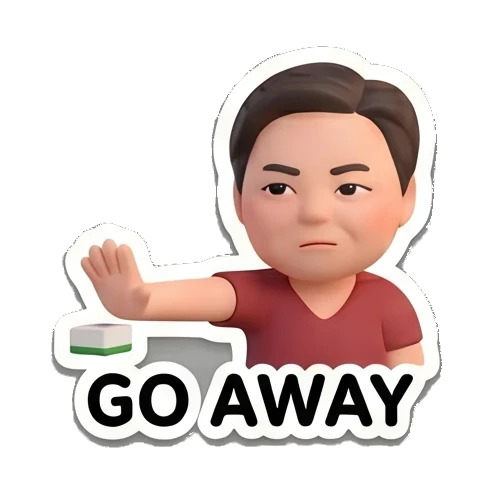 挥手拒绝的麻将玩家 Mahjong Master Daily sticker for expressive chats and social replies.