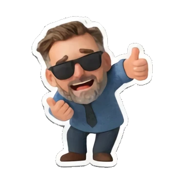 大叔酷炫墨镜 Cheerful Bearded Guy sticker for expressive chats and social replies.