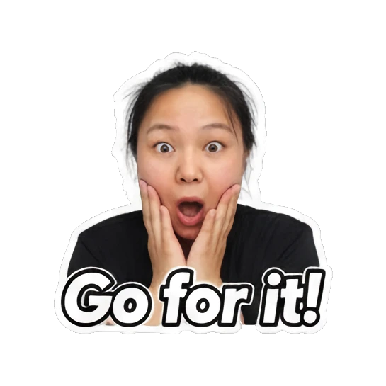 双手托腮惊讶 Energetic Asian Girl Daily sticker for expressive chats and social replies.