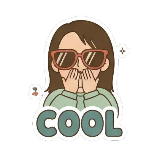 Cool girl wearing sunglasses Playful Girl Daily Expressions sticker for expressive chats and social replies.