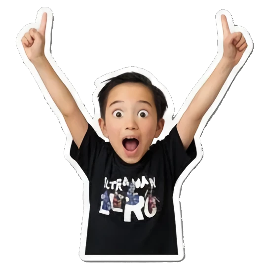 兴奋举手欢呼 Dynamic Boy Expressions sticker for expressive chats and social replies.
