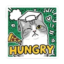 猫咪饥饿HUNGRY Kitty's Meme Reactions sticker for expressive chats and social replies.