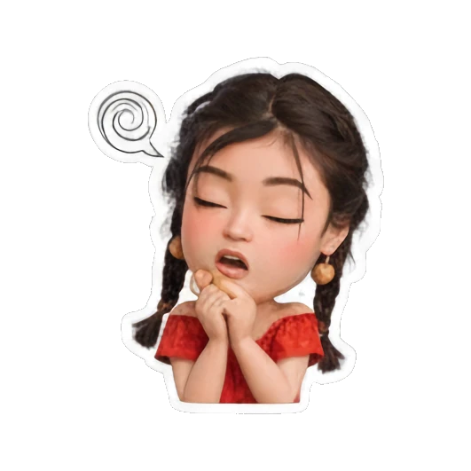 女孩头晕眼花 Little Red Dress Girl sticker for expressive chats and social replies.