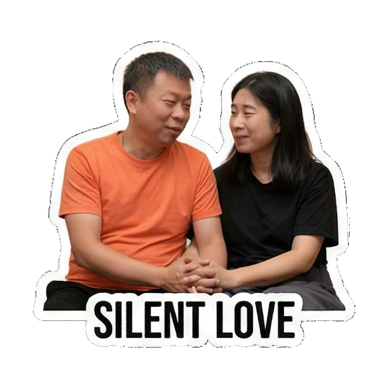 sitting together silently Sweet Couple Moments sticker for expressive chats and social replies.