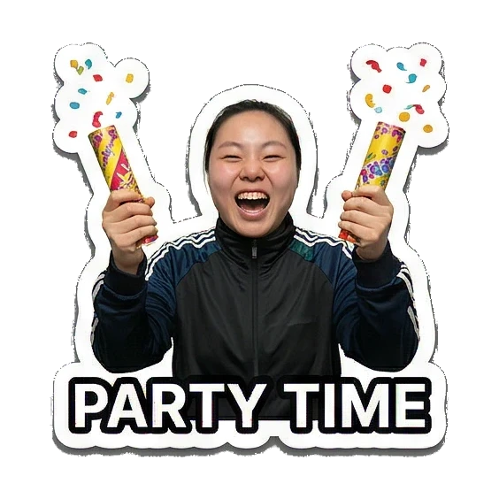 Girl celebrating with confetti Hip-hop Girl Daily Vibes sticker for expressive chats and social replies.
