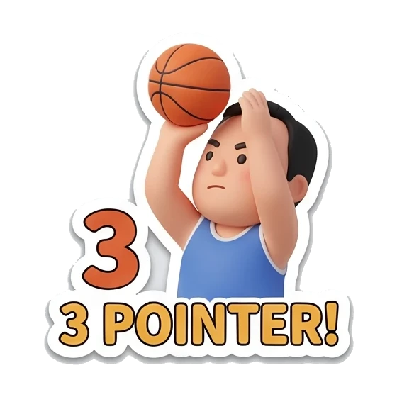 boy shooting 3 pointer Basketball Pro Boy sticker for expressive chats and social replies.