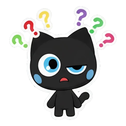 cheering with pom poms Playful Black Cat Expressions sticker for expressive chats and social replies.