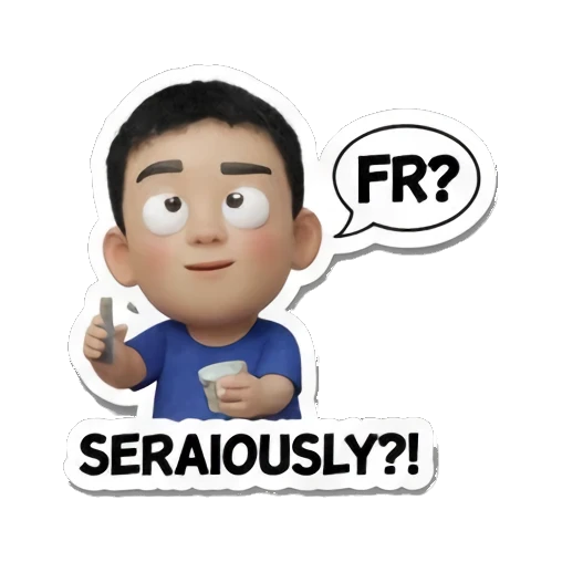 男孩怀疑地询问真的吗 Daily Life of a Chill Boy sticker for expressive chats and social replies.