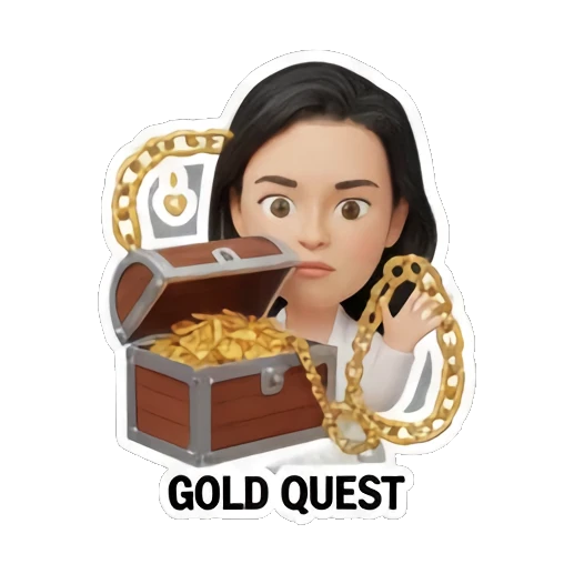 girl searching for gold treasure Rich Girl Lifestyle sticker for expressive chats and social replies.