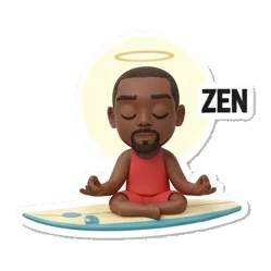 man happy Surfing Dude Vibes sticker for expressive chats and social replies.