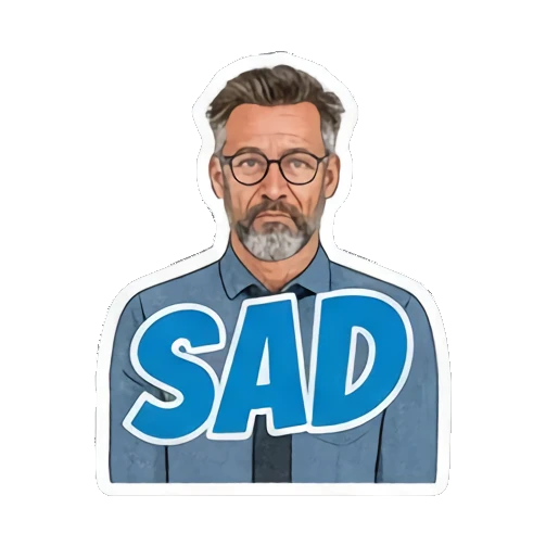 大叔搞怪表情集 Mr. Expressive: Daily Reactions sticker for expressive chats and social replies.