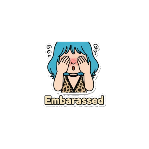 Sticker 16 from Blue-Haired Fashionista, designed for expressive chats, social replies, and everyday reactions.