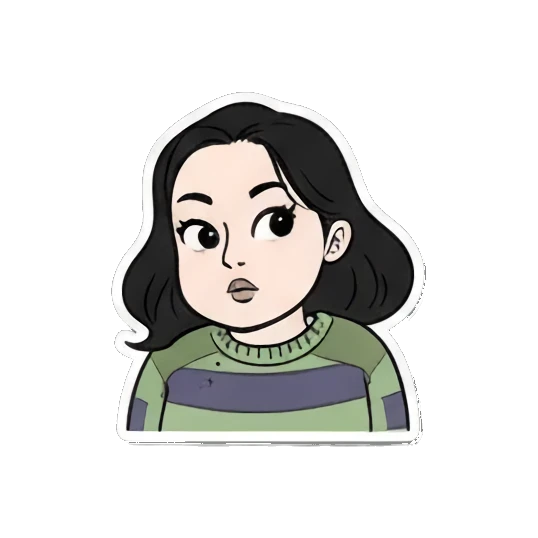 心动喜欢HEART Cartoon Girl Expressions sticker for expressive chats and social replies.