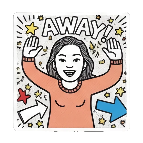 女孩挥手告别 Pop Art Girl Daily Vibes sticker for expressive chats and social replies.