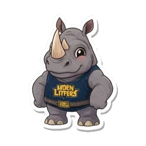 犀牛害羞脸红 Chubby Rhino Fun sticker for expressive chats and social replies.