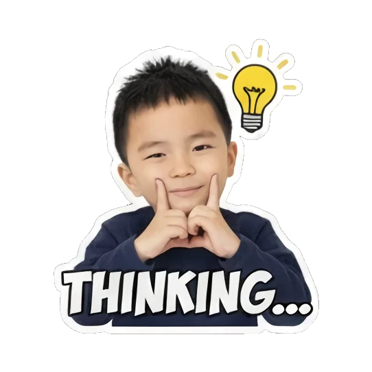 boy thinking idea Little Boy's Daily Moods sticker for expressive chats and social replies.