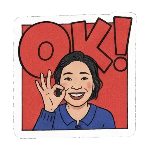 woman giving ok sign Retro Comic Daily Expressions sticker for expressive chats and social replies.