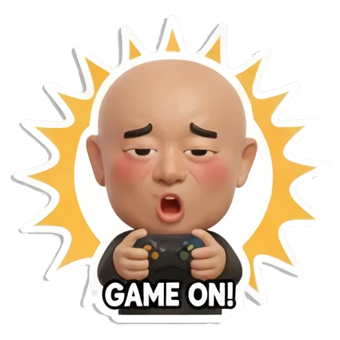 眼睛变成美元符号 Baldy Buddy Daily Vibes sticker for expressive chats and social replies.