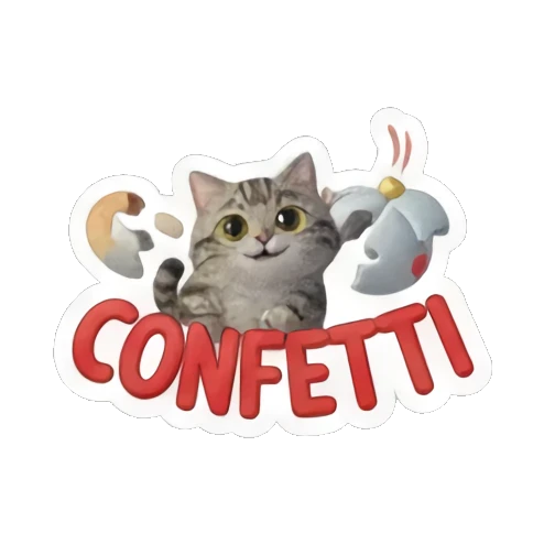 小猫捧热饮说加油 Festive Tabby Expressions sticker for expressive chats and social replies.
