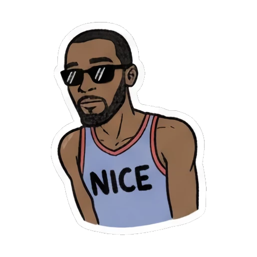 Man waving hand to dismiss with text GO AWAY Cool Guy Daily Vibes sticker for expressive chats and social replies.