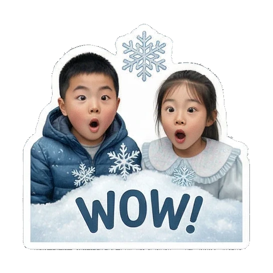兄妹生气抱胸 Winter Kids Duo sticker for expressive chats and social replies.