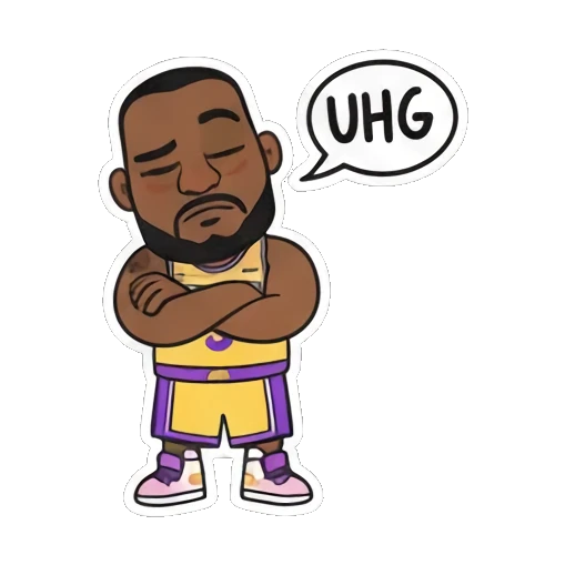 无奈UHG LeBron's Cartoon Expressions sticker for expressive chats and social replies.
